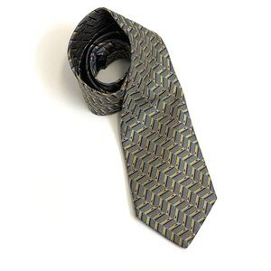 Baronshire Vintage Zig Zag Patterned Silk Tie